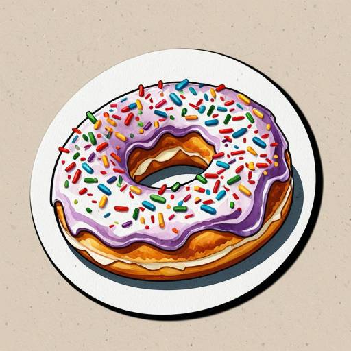 Watercolor Donut with Sprinkles Sticker