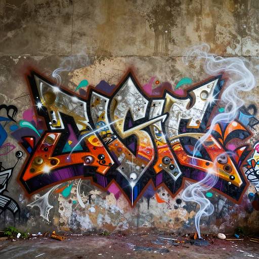 3D Wildstyle Graffiti with Surreal Elements