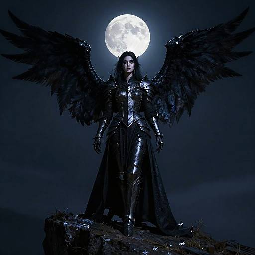 Dark Fallen Aasimar on Cliff Edge