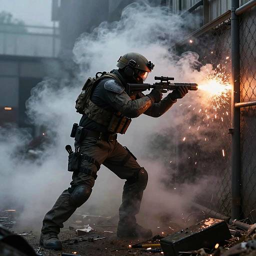 Hazmat Soldier Breaching Quarantine Zone