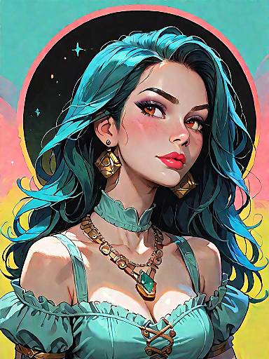 Bohemian Style Woman in Full Body Shot