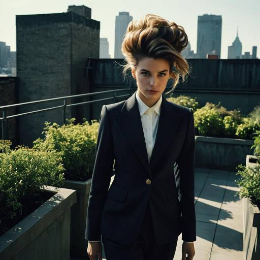 Elegant Bouffant in Urban Rooftop Setting