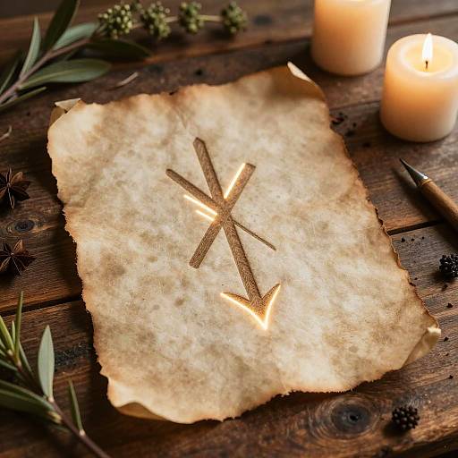 Glowing Jera Rune on Parchment