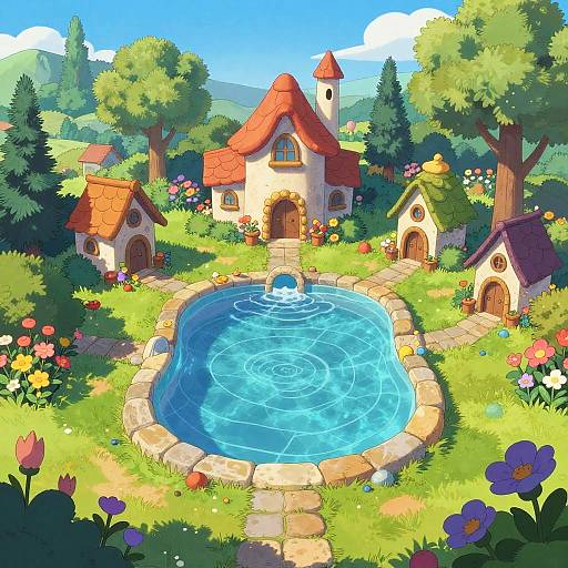 Fairy Village with Central Pool