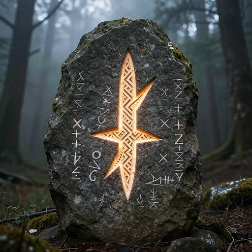 Glowing Jera Rune on Stone