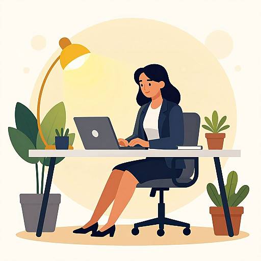 Businesswoman Working in Modern Office