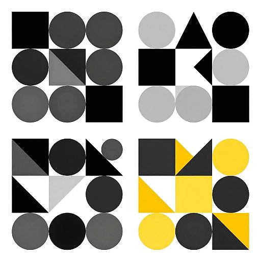 Abstract Geometric Quadrant Artwork