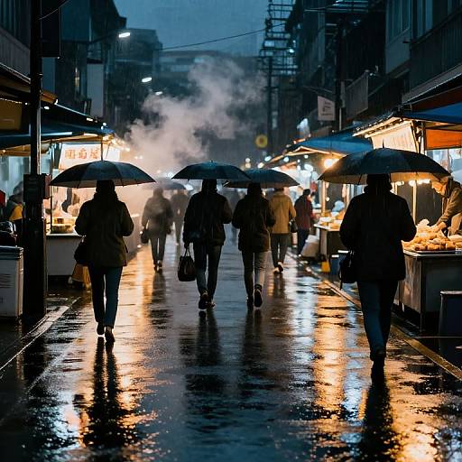 Jakarta Rainy Night Urban Scene