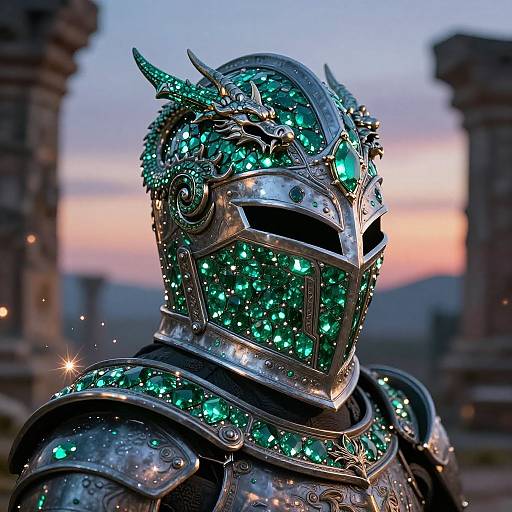 Fantasy Dragon Knight Helmet Design