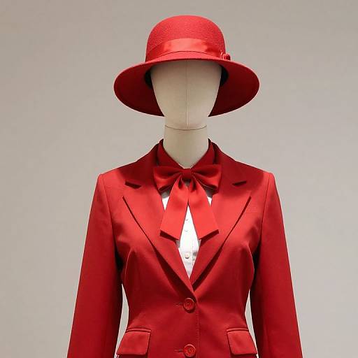 Mannequin in Elegant Red Ensemble