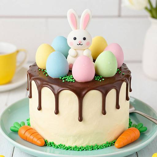 Colorful Easter Cake with Bunny