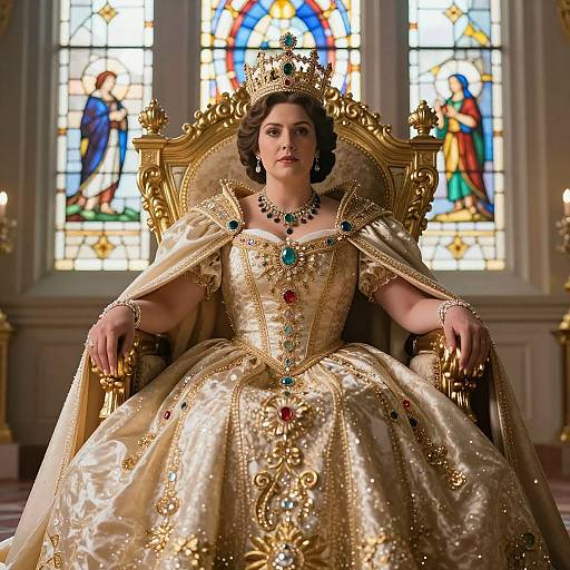 Regal Princess on Gemstone Throne