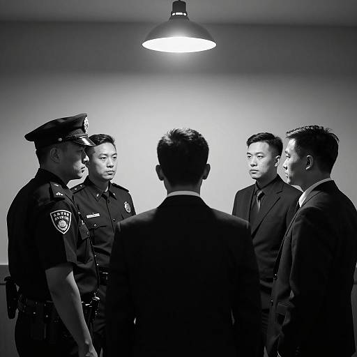 Mysterious Gathering Under Harsh Light