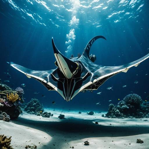 Mechanical Manta Ray Underwater