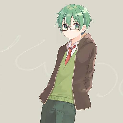 Illustration of Gumiya, vocaloid in the style of Shigure ui