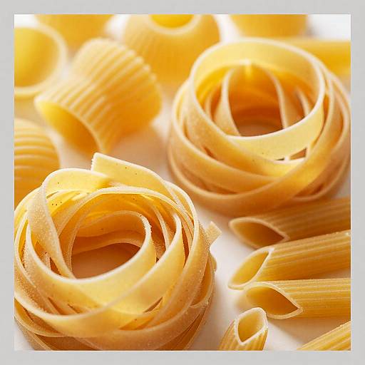 Close-Up of Assorted Golden Pasta