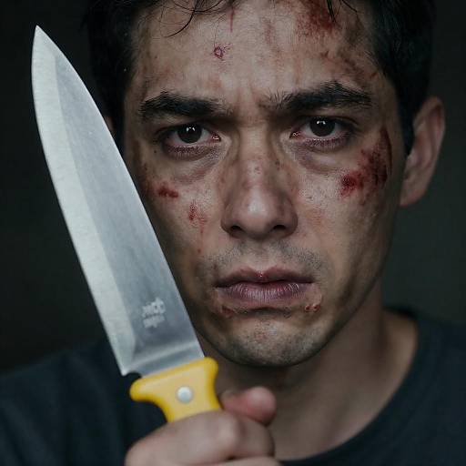 Intense Portrait of a Distressed Man