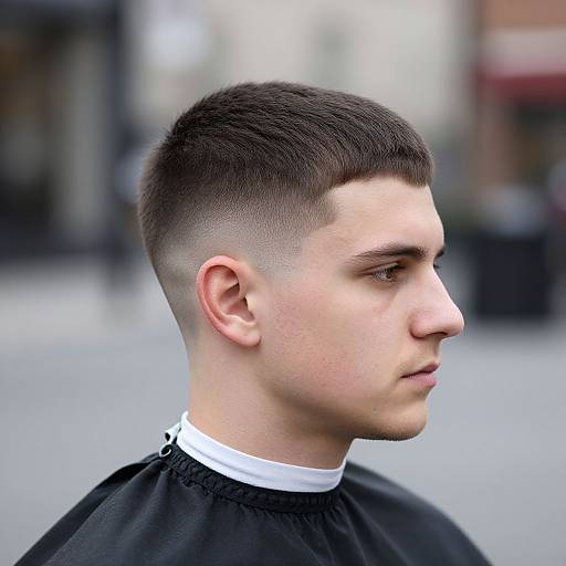 Sharp Crew Cut Fade on European Man