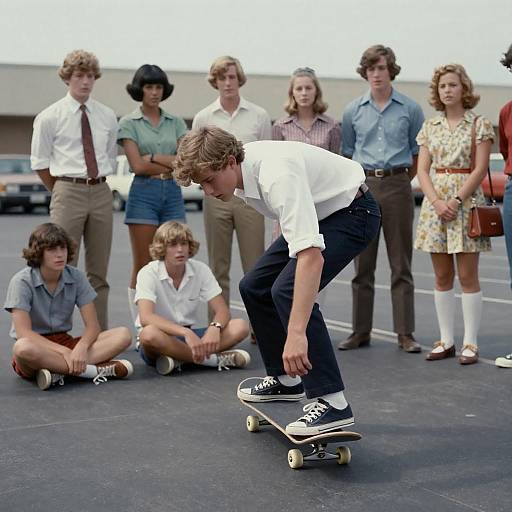 1970s Skateboarding Scene Enthusiasts