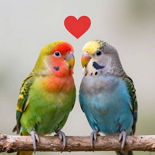 Vibrant Birds Symbolizing Tender Love