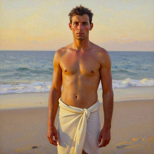 Chromatic Sarong Beach Portrait