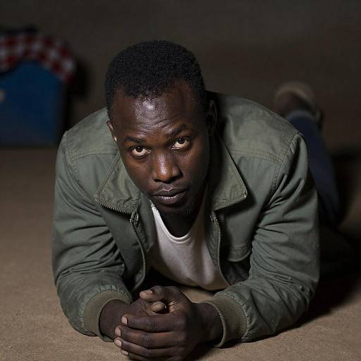 Dramatic Low-Light Portrait on Dusty Floor
