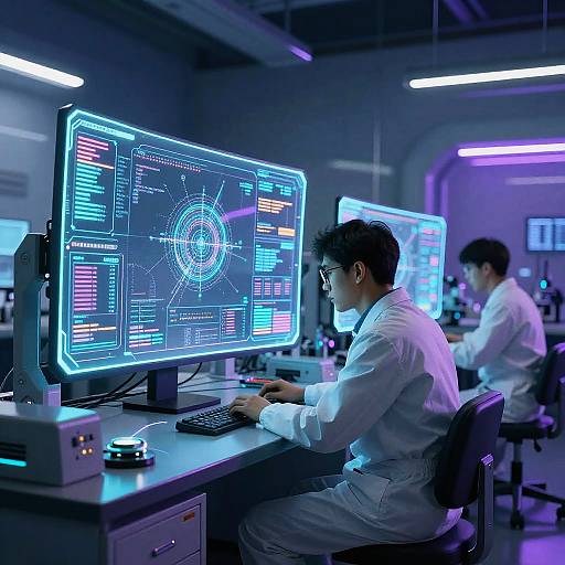 Futuristic Cyberpunk Laboratory Scene