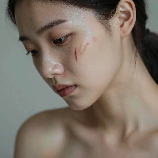 Intimate Portrait with Whip Scar Texture