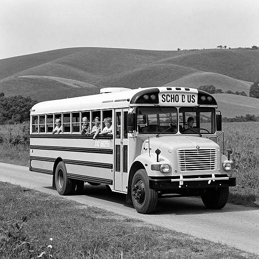 Vintage 1920s School Bus Countryside