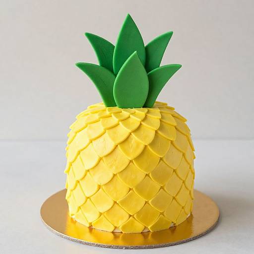 Pineapple-Inspired Fondant Cake Art