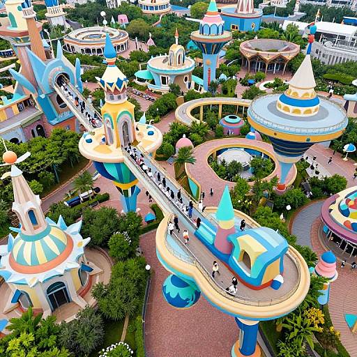 Ethereal Aerial Dreamscape Theme Park
