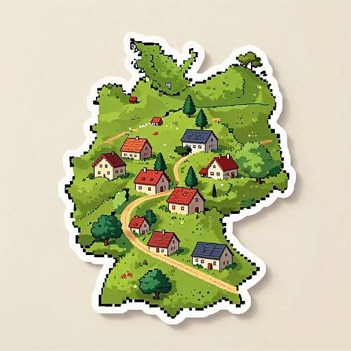 Pixel Art Village on German Hill