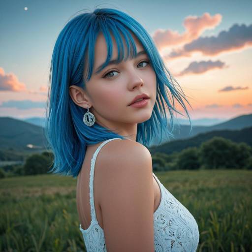 Girl Under Starry Sky at Dawn Girl Under Starry Sky at Dawn