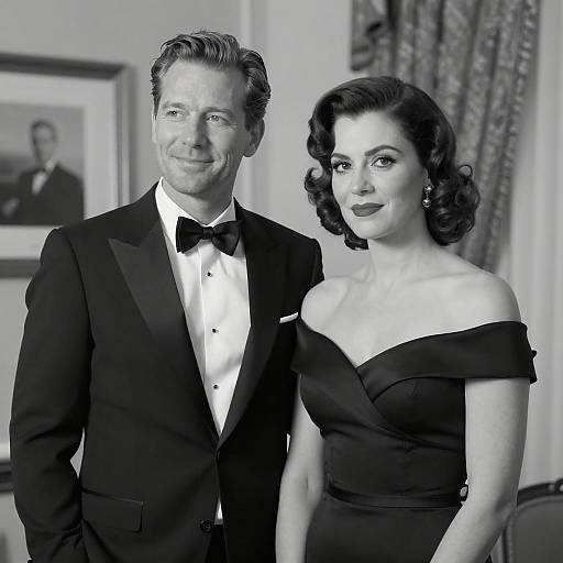 Elegant Couple in Vintage Formal Attire