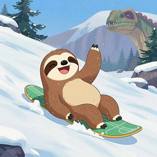 Sid the Sloth Sliding Snowy Hill