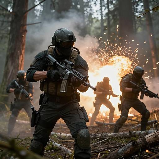 Cinematic Covert Sabotage Mission Art