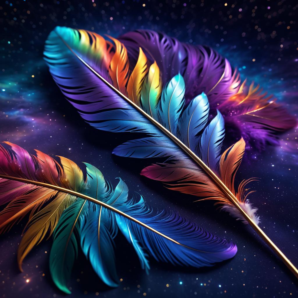 Chakra Feather in Stellar Background