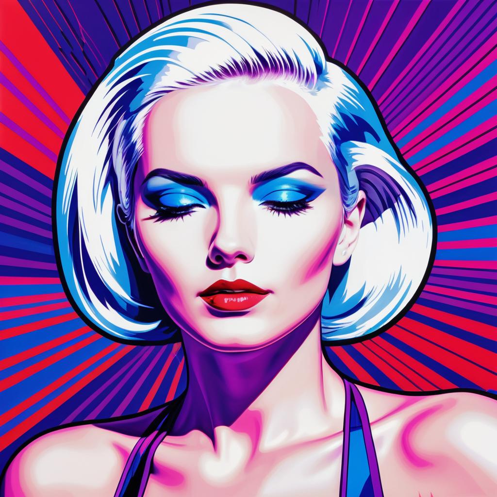 Striking Pop Art Woman with Platinum Hair