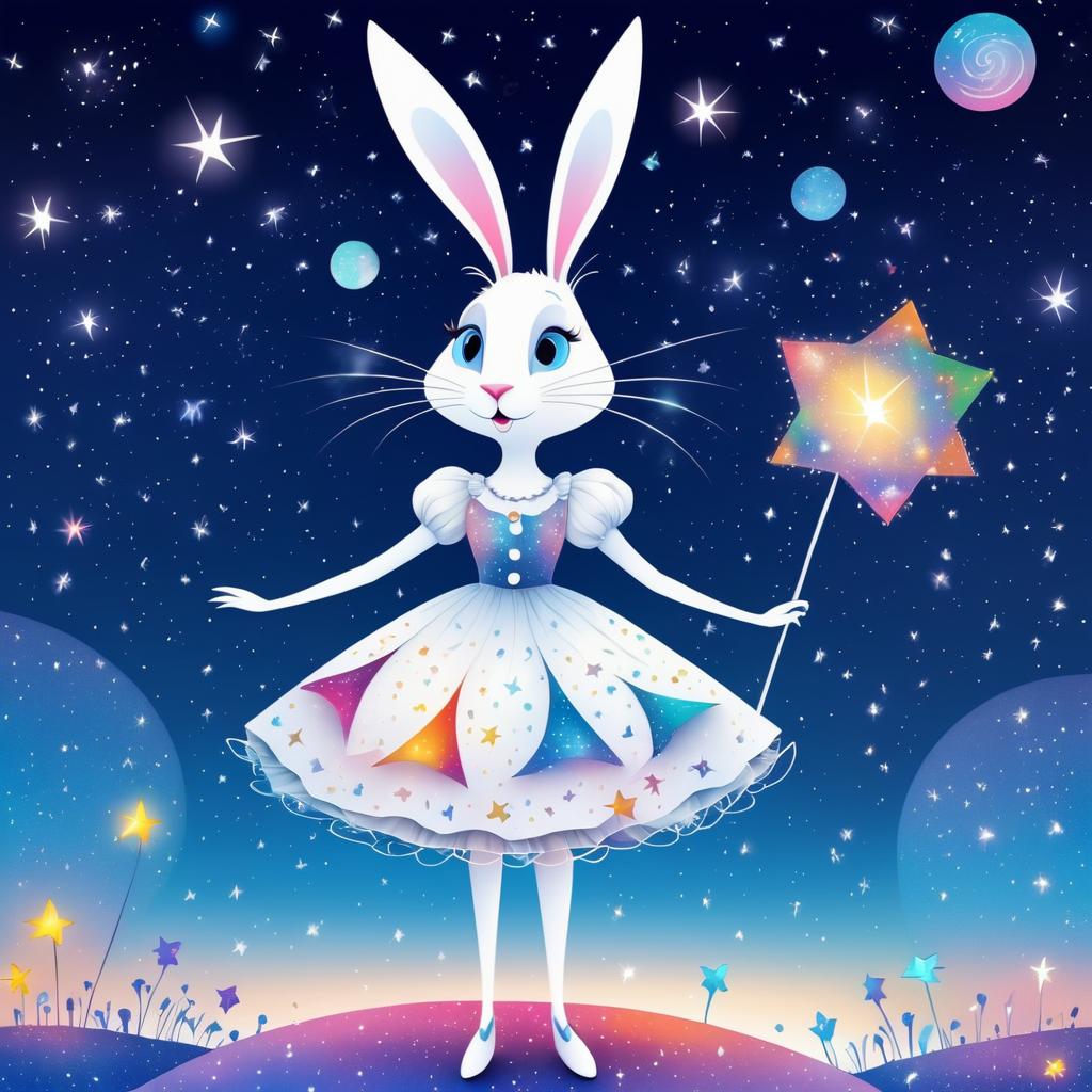 Whimsical Rabbit in a Dreamy Sky