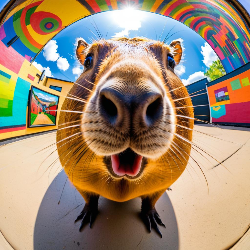 Whimsical Capybara in an Art Studio