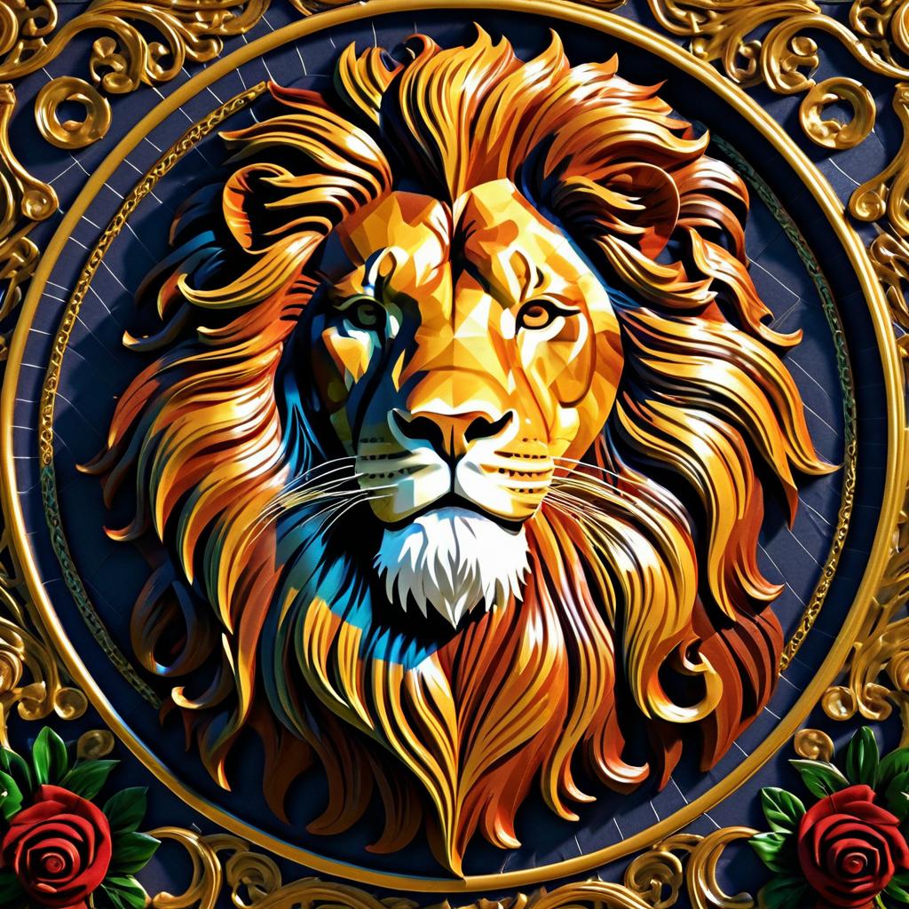 Renaissance Majesty: Intricate Lion Artwork