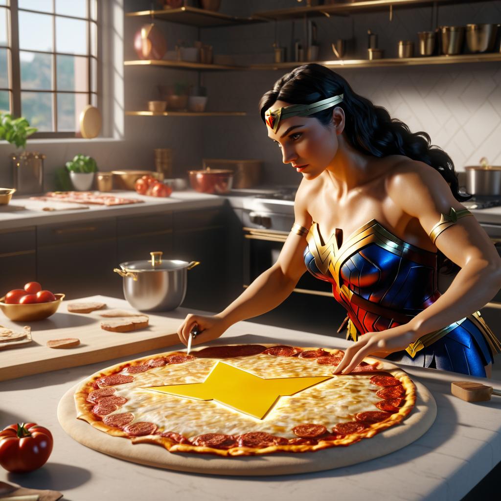 Wonder Woman Crafts a Superb Pizza