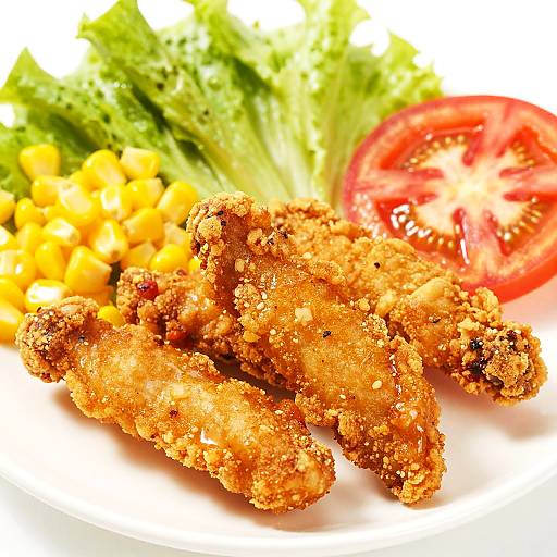 Crispy Fried Chicken with Fresh Salad
