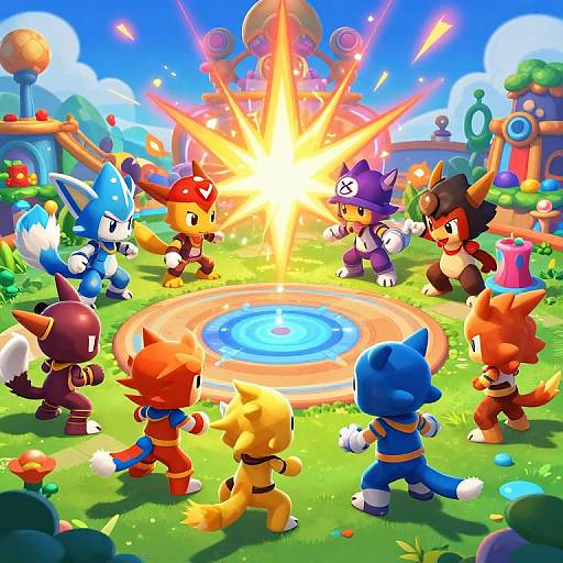 Epic Pokémon Showdown Battle Scene