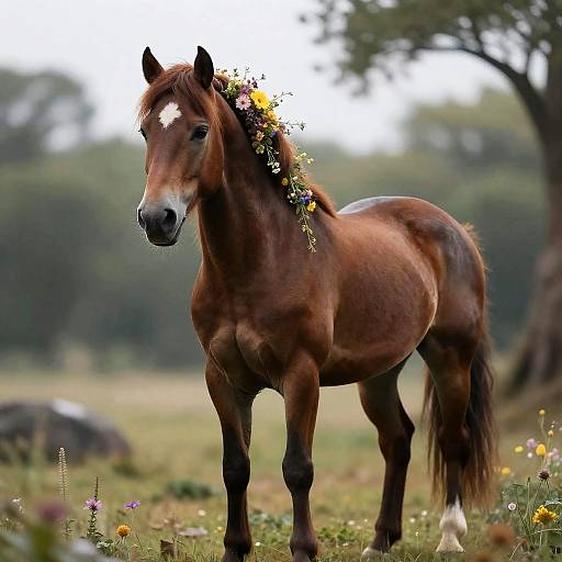 Centaur Warrior with Braided Chestnut Mane