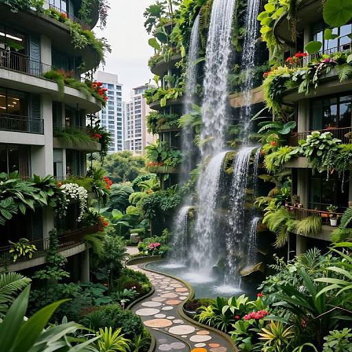 Verdant Urban Dreamscape with Cascading Architecture