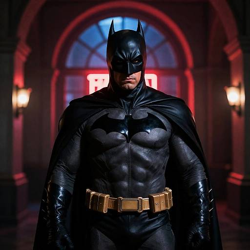 Muscular Man in Batman Costume Portrait