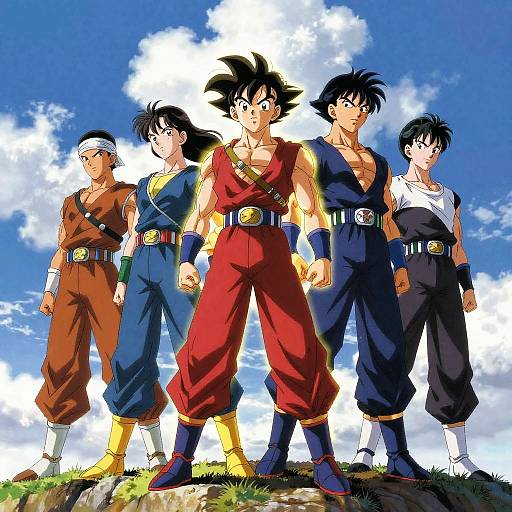 Heroic Buff Anime Characters on Mountaintop