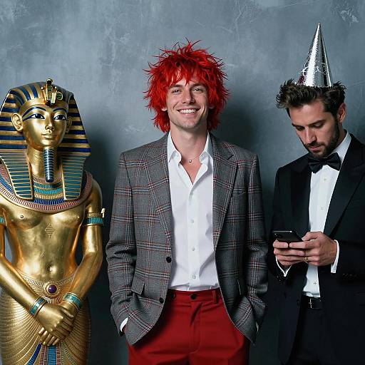 Three Unique Men in Quirky Setting