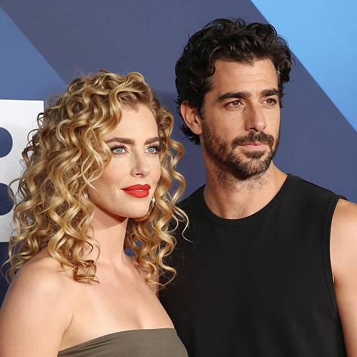 Stylish Couple in Geometric Background